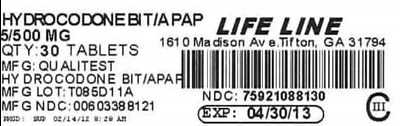Hydrocodone Bitartrate And Acetaminophen 5/500mg #30 Tablets (Hydrocod Bit Apap 5 500mg)